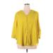 Torrid 3/4 Sleeve Blouse: Yellow Tops - Women's Size 1X Plus