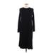 ASOS Casual Dress - Midi Crew Neck Long sleeves: Black Print Dresses - Women's Size 6