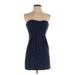 Pretty Good Cocktail Dress - Party Open Neckline Sleeveless: Blue Print Dresses - Women's Size X-Small