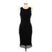 Jessica Simpson Casual Dress - Midi Crew Neck Sleeveless: Black Solid Dresses - Women's Size 8