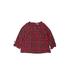 Crewcuts Long Sleeve Blouse: Red Print Tops - Kids Girl's Size 8