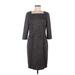 David Meister Casual Dress - Sheath: Brown Jacquard Dresses - Women's Size 8
