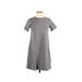 Eileen Fisher Casual Dress - Mini Crew Neck Short sleeves: Gray Solid Dresses - Women's Size P Petite