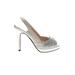 Caparros Heels: Pumps Stilleto Cocktail Party Silver Shoes - Women's Size 6 1/2 - Round Toe