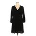 Old Navy Casual Dress V Neck 3/4 sleeves: Black Solid Dresses - Women's Size X-Large