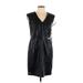 Calvin Klein Cocktail Dress - Sheath V Neck Sleeveless: Black Print Dresses - New - Women's Size 10