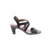 Lucky Brand Heels: Slingback Chunky Heel Boho Chic Black Solid Shoes - Women's Size 8 - Open Toe