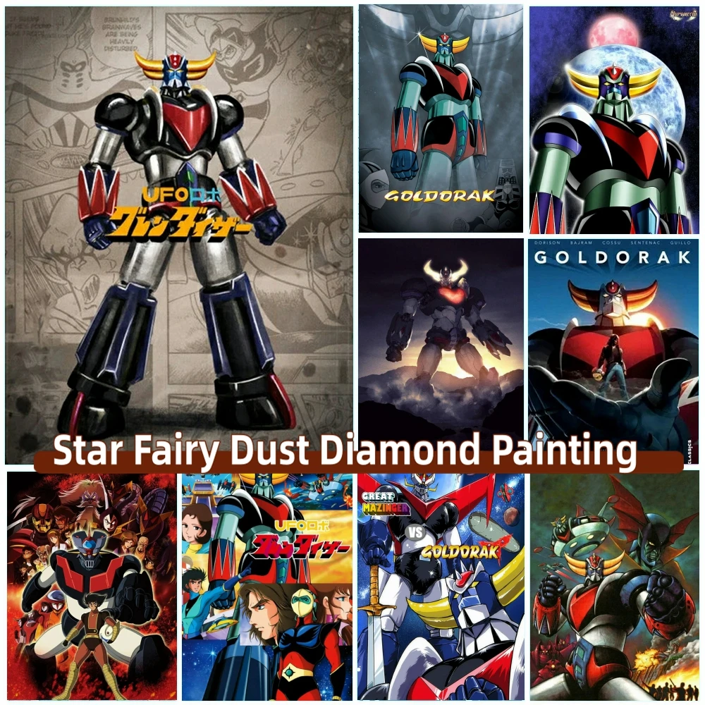 Japon Anime bricolage fée poussière diamant peinture Kits broderie mosaïque transformateurs voiture dessin animé Robot croix point décor à la maison cadeau