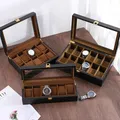 Boîte à montres en bois de luxe pour hommes et femmes organisateurs de montres présentoir à