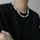 Collier de perles pour hommes bijoux de personnalité tendance de la rue hip-hop colliers de la