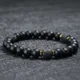 Bracelet en Pierre Naturelle Obsidienne pour Homme Yeux de Tigre Perles 8mm Accessoires Fil