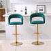 House On Tree Modern Barstools Bar Height, Swivel Bar Stool Counter Height Bar Chairs Wood/Velvet/Metal in Green | 20.1 W x 19.7 D in | Wayfair