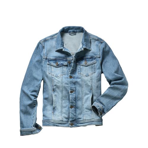 Mey & Edlich Herren Jeans Jacke Regular Fit Blau einfarbig