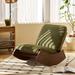 George Oliver Howardine Rocking Chair Wood/Upholstered/Solid Wood/Cotton in Brown/Green | 28.3 H x 24.2 W x 35.4 D in | Wayfair