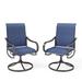 Alcott Hill® Brieya Swivel Blue Outdoor Patio Dining Sling Chairs Metal/Sling in Black | 40 H x 20 W x 20 D in | Wayfair