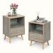 George Oliver Huntur 1 - Drawer Nightstand in Wood in Brown/Green | 23.23 H x 15.75 W x 11.8 D in | Wayfair 9EF51B7EE26544E9959FD8EDBDA9A9F9