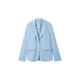 TOM TAILOR Damen Blazer mit recyceltem Polyester, blau, Uni, Gr. 36