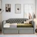 Red Barrel Studio® Keilanie Daybed Upholstered/Linen in Gray | 35 H x 41 W x 79.8 D in | Wayfair BAAA3D3B2FEC4FD8893A853BA53CCAAA