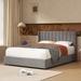 Latitude Run® Jeilyn Platform Drawer Storage Bed Upholstered/Velvet, Metal in Gray | 42 H x 64 W x 84 D in | Wayfair