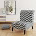 Slipper Chair - Wade Logan® Roussel 21" Wide Slipper Chair Polyester in White/Black/Brown | 32 H x 21 W x 25 D in | Wayfair