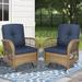 Red Barrel Studio® Patio Wicker Rocking Glider Set, All-weather Outdoor Rattan Patio Rocking Chairs Of 2 | 35.5 H x 29 W x 28.5 D in | Wayfair