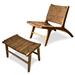 Bayou Breeze Arriyana Ash Outdoor Armless Lounge Chair Wood in Brown/Gray/White | 27.17 H x 25.59 W x 31.1 D in | Wayfair