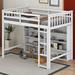 Harriet Bee Illias Loft Bed w/ 8 Open Storage Shelves & Built-in Ladder in White | 62.2 H x 43.9 W x 79.3 D in | Wayfair