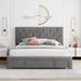 Winston Porter Demere Platform Bed Upholstered/Velvet in Gray | 15.4 H x 60.2 W x 81.3 D in | Wayfair F83B4F8CEFF646AAA695DC86E60E4161