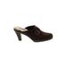 Ugg Australia Mule/Clog: Slip-on Chunky Heel Classic Brown Print Shoes - Women's Size 9 - Round Toe