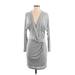 Haute Hippie Casual Dress - Wrap: Gray Marled Dresses - Women's Size Small