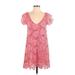 BB Dakota Cocktail Dress - Mini V Neck Short sleeves: Pink Dresses - Women's Size Small