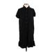 Velvet Heart Casual Dress - Shirtdress High Neck Short sleeves: Black Print Dresses - Women's Size Small