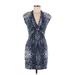 Roberto Cavalli Casual Dress - Sheath: Blue Jacquard Dresses - Women's Size 40