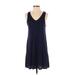 Gap Casual Dress - A-Line: Blue Solid Dresses - Women's Size X-Small