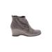 Easy Spirit Ankle Boots: Gray Solid Shoes - Women's Size 9 1/2 - Round Toe