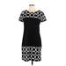 Roz & Ali Casual Dress - Shift: Black Print Dresses - Women's Size 6