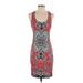 Nicole Miller Studio Casual Dress - Bodycon: Red Graphic Dresses - Women's Size P