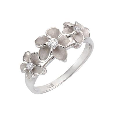 Fingerring FIRETTI "Schmuck Geschenk Silber 925 Silberring Blume/Blüte" Gr. 17, silber (silberfarben, kristallweiß), Fingerringe, Damen, 17, Silber 925 (Sterlingsilber), mit Zirkonia (synth.) Image