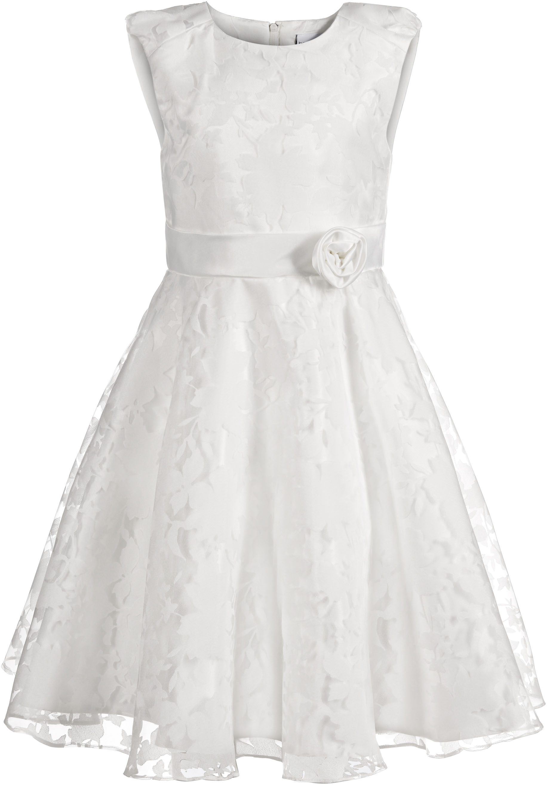 Taufkleid HAPPY GIRLS, Mädchen, Gr. 122, N-Gr, beige (ecru), Web, Obermaterial: 100% Polyester, geblümt, gemustert, unifarben, festlich, Midi, Rundhals, Kleider, mit hochwertiger Spitze Image