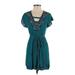 Nanette Lepore Casual Dress: Teal Dresses - Women's Size X-Small