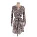 Bar III Casual Dress - Wrap: Tan Leopard Print Dresses - Women's Size Small