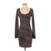 SO Casual Dress - Sweater Dress: Gray Marled Dresses - Women's Size Small