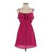 XXI Cocktail Dress - A-Line Scoop Neck Sleeveless: Pink Print Dresses - Women's Size Small