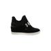 DKNY Wedges: Black Color Block Shoes - Women's Size 7 1/2 - Round Toe