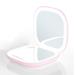 Travel portable double-sided lamp led makeup mirror double-sided three-color lamppink