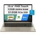 lenovo IdeaPad 3i Touchscreen Laptop (Newest Model) 15.6â€� FHD Display Intel Core i3-1115G4 3.0GHz 12GB RAM 512GB PCIe SSD Fingerprint Reader USB Type-C Windows 11 in S Mode Sand