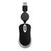 Mini USB Wired Mouse Retractable Cable Tiny Small Mouse 1600 DPI Optical Compact Travel Mice for Windows 98 2000 XP Vista Ve (Black)