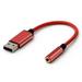 USB to 3.5mm Headphone Jack Audio Adapter External Stereo Sound Card for PC Laptop for for Etc (0.6 Feet Red)