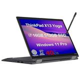 Lenovo ThinkPad X13 Yoga 4G LTE 13.3 FHD+ 2-in-1 Touchscreen (Intel Core i7-1165G7 16GB RAM 512GB SSD) Business Laptop Backlit Keyboard Fingerprint 3-Year Warranty IST Pen Win 11 Pro Black