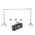 2 x 3M Photography Backdrop Support Stand Set Black&Fish Mouth Clip